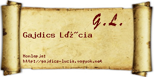 Gajdics Lúcia névjegykártya